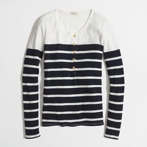 J. Crew Factory Stripe Waffle Henley #06548